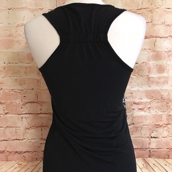 💕SOLD💕Simon Chang Black Sequin Sleeveless Top - Picture 2 of 6